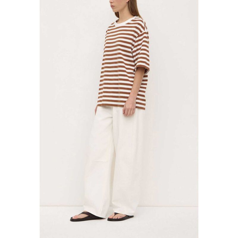 Assembly Label Monte Stripe Cotton Short Sleeve Tee Earth Antique White image number 3